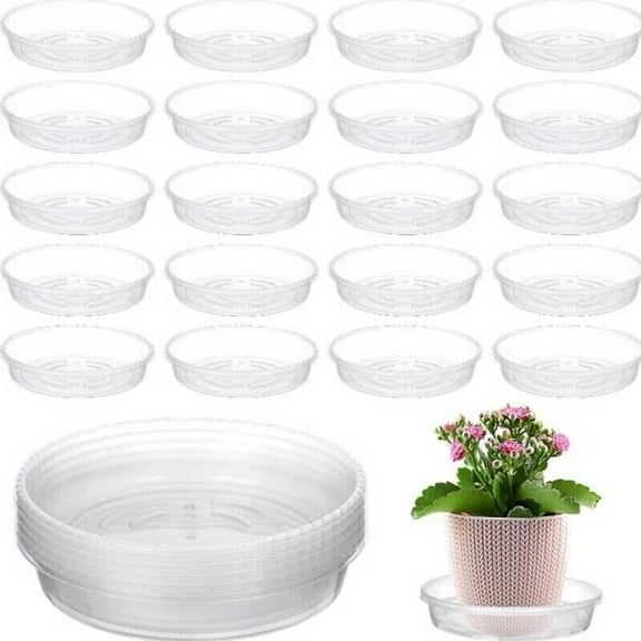 10 x Clear Round Plastic Plant Pot Saucer Planter Water Drip Tray Base Plate-15cm