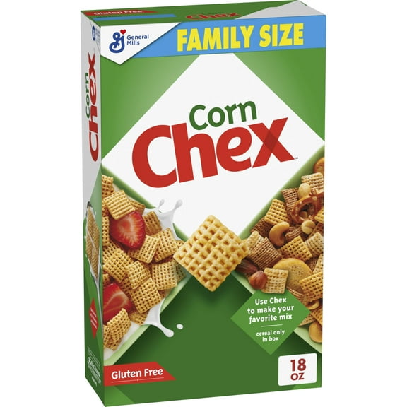 10 x - Corn Chex Gluten Free Breakfast Cereal, Homemade Chex Mix Ingredient, Family Size, 18 oz
