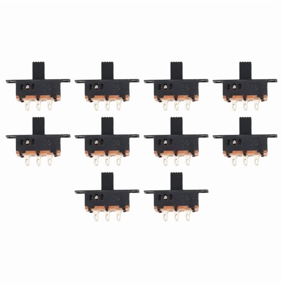10 x DC 0.5A 50V 3 Position 2P2T DPDT Panel Mount Slide Switch SS23D32
