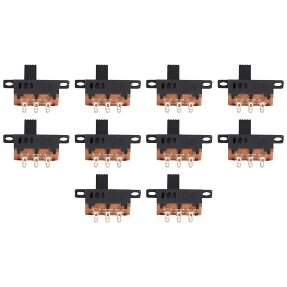 10 x DC 0.5A 50V 3 Position 2P2T DPDT Panel Mount Slide Switch SS23D32