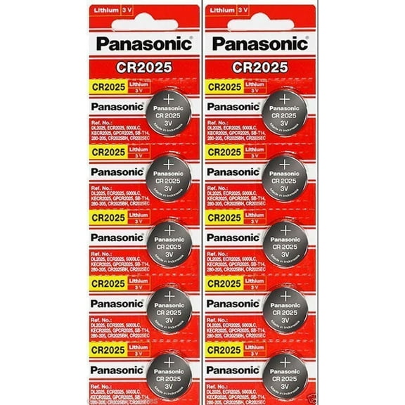 10 x Fresh PANASONIC CR 2025 CR2025 ECR2025 LITHIUM COIN CELL Battery Exp 2027