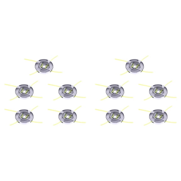 10 x Grass Trimmer Head-Silver & Green