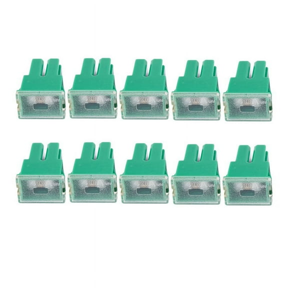 10 x Green 40A Female Plug in Blade Fuse for Car