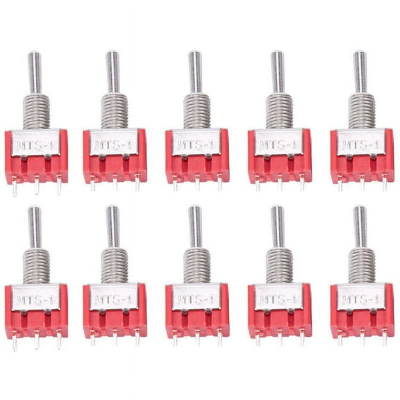 10 x Mini Momentary (On)(On) Toggle Switch Model Railway SPDT 12V,Silver