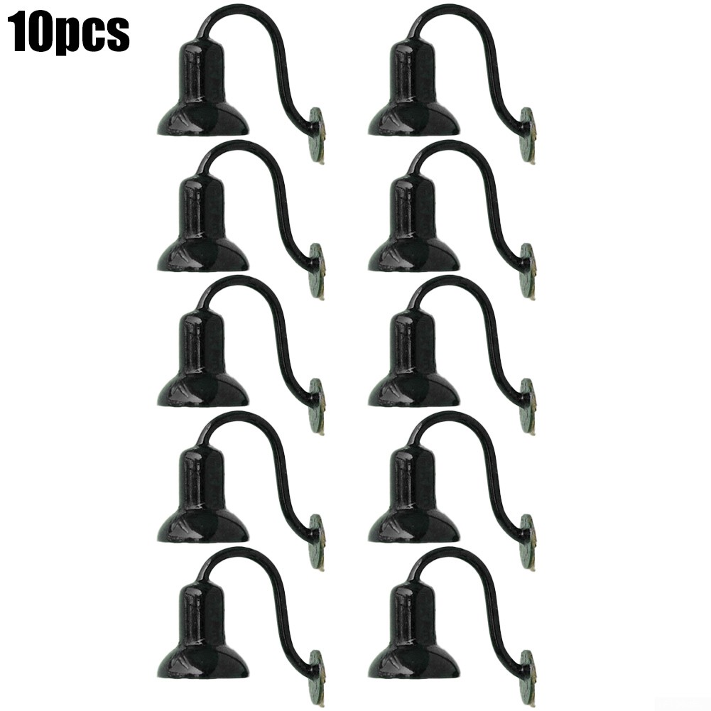 10x HO Scale 1:87 Street Bracket Lights - LED Wall Lamp Posts For Model Building Kit