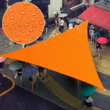 10' x 10' x 10' Orange Triangle Waterproof Sun Shade Sail Canopy Awning with Storage Pouch, Silver-coated UV Blockage & Water Resistant, Outdoor Backyard Patio Garden