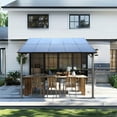 thumbnail image 1 of 10' x 10' Outdoor Gazebo Awnings with Sloped Roof, Wall-Mounted Lean to Metal Awnings Large Panel Roof Pergolas and Gazebo for Patio, Porch, Deck, Backyard, 1 of 7