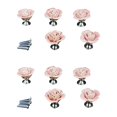 10 x Pink Door Furniture Ceramic Handle Antique Button Screws Included