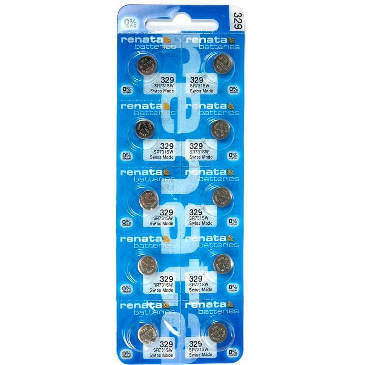 10 x Renata 329 (SR731SW) 1.5V Silver Oxide Watch Battery