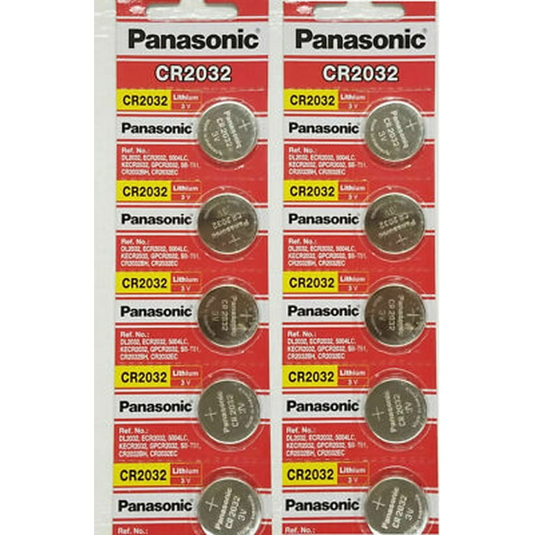 10 x SUPER FRESH Panasonic CR2032 CR-2032 Lithium Battery 3V Coin