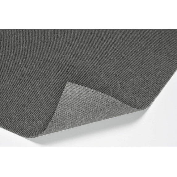 10' x 10' Soft and Durable Ribbed Pattern Indoor/Outdoor Area Rugs Lightweight and Flexible for Easy Cleaning and Transport. 100% PET Fiber (Color: Sky Gray)