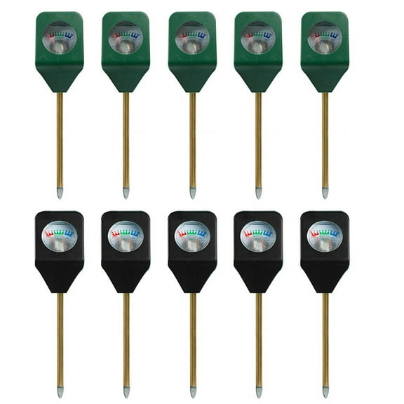 10PCS Mini Portable Hygrometer Tester Soil Moisture Humidimetre Meter Indoor Potted Plants Plantatio Black & Green ABS+Metal
