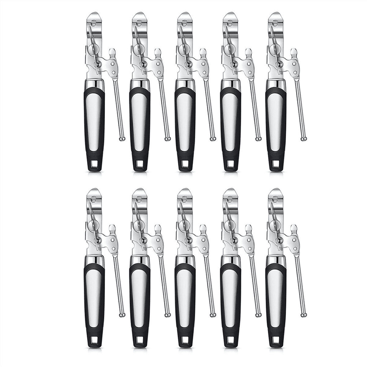 10 Pieces Can Opener Manual Soft Non Slip Grip Handle Heavy Duty HandHeld Safety
