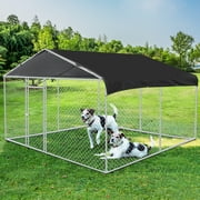 10 x 10 ft ( 118" x 118" x 67" ) Outdoor Dog Kennel Outside Large Heavy Duty Shade Dog Pen Playpen Pet Dog Enclosure Crate Dog Run House with UV & Waterproof Cover