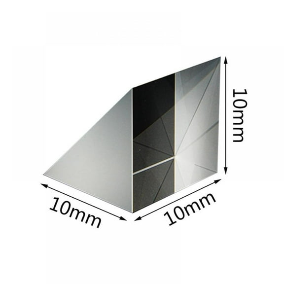 10 x 10 x 10 mm Optical Glass Triangular Prism for Teaching Light Spectrum Physics and Photo Photography Prism K9 Glass Material Testing Instrument 1 Pcs