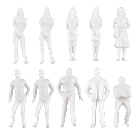 10 x white model figure-White