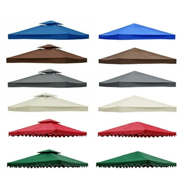 10'x10' 1/2Tier Patio Gazebo Top Replacement Waterproof 300D Polyester Canopy UV Sunshade Cover