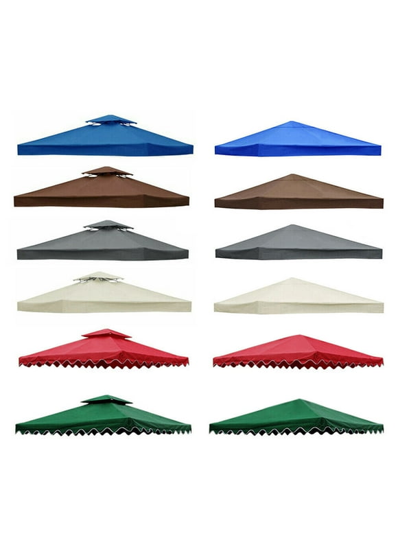 10'x10' 1/2Tier Patio Gazebo Top Replacement Waterproof 300D Polyester Canopy UV Sunshade Cover