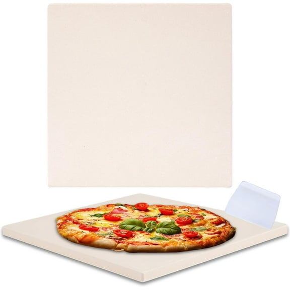 10x10.4x0.5 Pizza Stone for Toaster Oven | Rectangular Cordierite Grilling Stone Bread Baking Stone for Grill, Oven