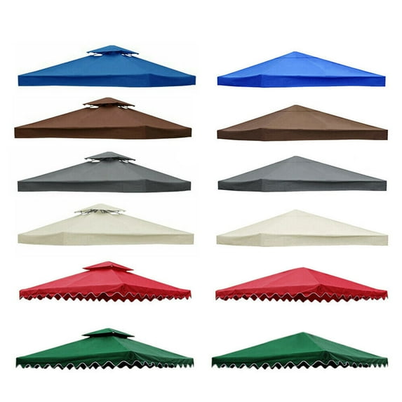 10'x10' Canopy Cover Outdoor Patio Gazebo Replacement Top Cover, Single Tier, Coffee