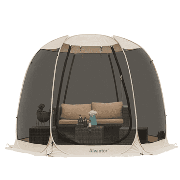 10'x10' Gazebo Pop up with Mosquito Netting Portable, Beige, 10 ft, Multicolor