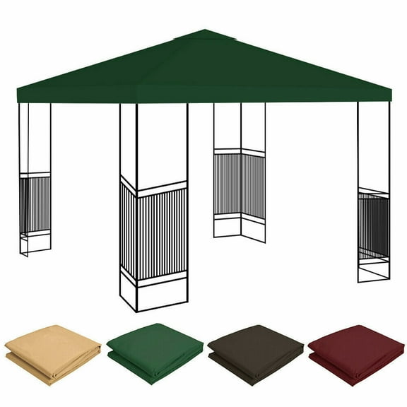 10'x10' Gazebo Top Replacement for 2 Tier Outdoor Canopy Cover Patio Garden Yard