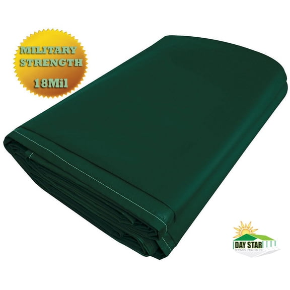 10'x10' Green Vinyl Tarp PVC Tarp 13 Oz. 18mil