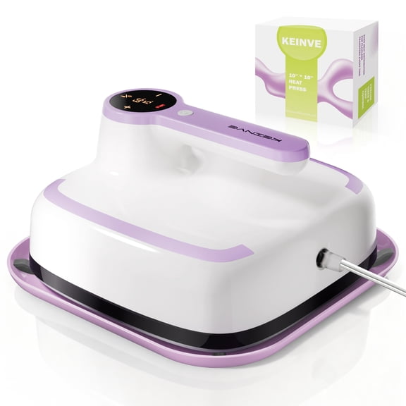 10"x10" Heat Press Machine for T-Shirts, Fast Heating with Timer & Auto Shut-Off, DIY Iron-On Transfer Press for Clothes & Bags