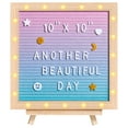thumbnail image 1 of 10"x10" LED Gradient Felt Letter Board - Changeable Message Sign with 510 Letters & Stand for Home, Office, Weddings (Warm Light, Baby Announcements, Decor), 1 of 11