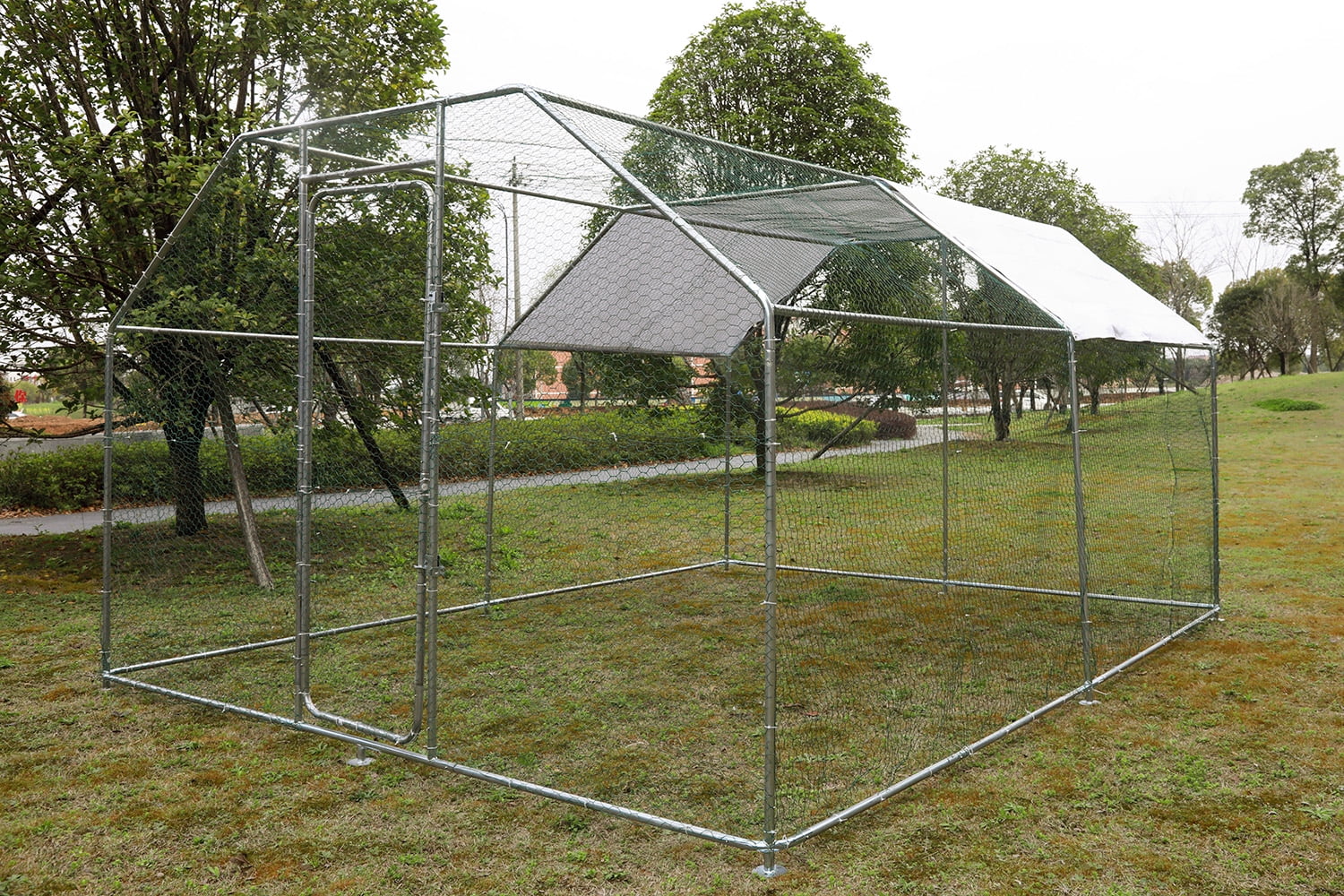 10'x10' Outdoor Heavy Duty Chicken Coops Walk in Metal Chicken Cages
