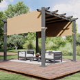 10'x10' Outdoor Retractable Pergola, HeavyDuty Aluminum Pergola Patio