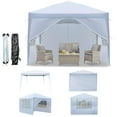 thumbnail image 1 of 10'x10' Outdoor Wedding Party Tent with 4 Sidewalls, SEGMART Pop Up Canopy Tent with 3 Adjustable Heights, Portable Waterproof Instant Patio Gazebo Tent with Carrying Bag for Garden Pavilion, 1 of 9