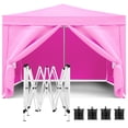 thumbnail image 1 of 10'x10' Pop Up Canopy with 4 Removable Sidewalls,Portable Instant Tent, Waterproof Outdoor Tent, Beach Sun Shelter with Carry Bag,Sandbags,Stakes & Ropes, 1 of 7