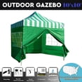 thumbnail image 1 of 10'x10' Pop Up 4 Wall Party Tent Canopy Gazebo Ez Green Stripe - F Model Upgraded Frame By DELTA Canopies, 1 of 3