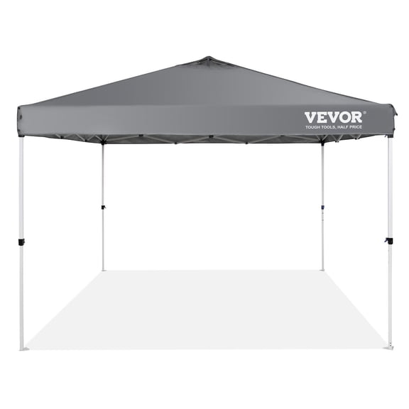 10'x10' Pop Up Canopy Tent with Silver Coating, Waterproof & UV Protection, Includes Carry Bag & 4 Sandbags - Perfect for Camping, Parties, Events