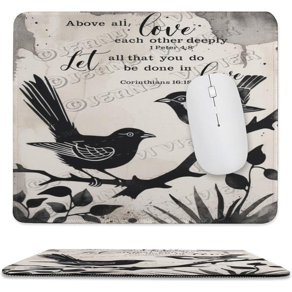 10"x12" Mouse Pad, Cute Small Mousepad, Stitched Edge Mouse Pads for Desk, Gaming Mouse Mat for Computer Laptop Office - Bird