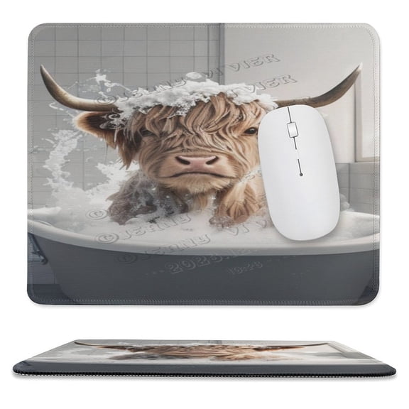 10"x12" Mouse Pad, Cute Small Mousepad, Stitched Edge Mouse Pads for Desk, Gaming Mouse Mat for Computer Laptop Office - Cow