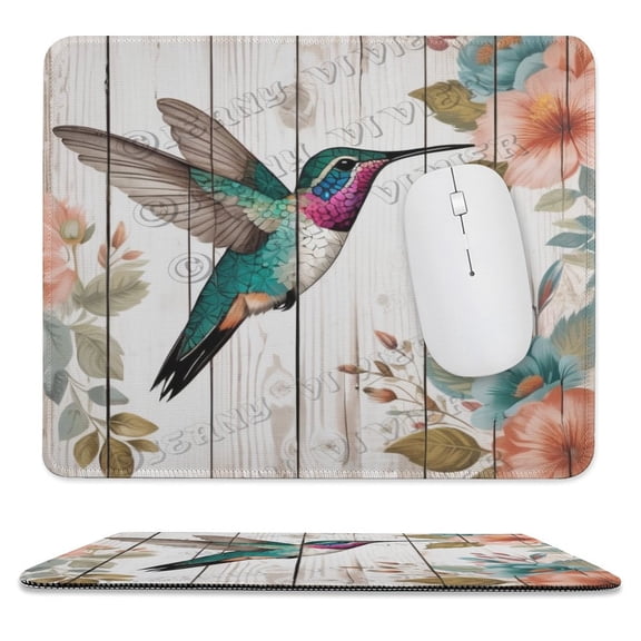 10"x12" Mouse Pad, Cute Small Mousepad, Stitched Edge Mouse Pads for Desk, Gaming Mouse Mat for Computer Laptop Office - Hummingbird