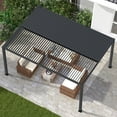 thumbnail image 1 of 10'x13' Adjustable Louvered Pergola, Heavy-Duty Aluminum Outdoor Pergola, Metal Hardtop Pergola with Adjustable Roof for Patio, Deck, Garden, Yard, Black, 1 of 7