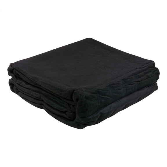 10'x13' Black Pre Tarp Blanket with Grommets for Tarp & Cargo Load & Protection - Heavy Duty Textile Moving Blankets for Packing & Shipping Furniture - Non-Abrasive Surface