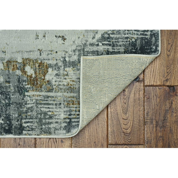 10'x13' Grey Machine Woven Abstract Smudge Indoor Area Rug