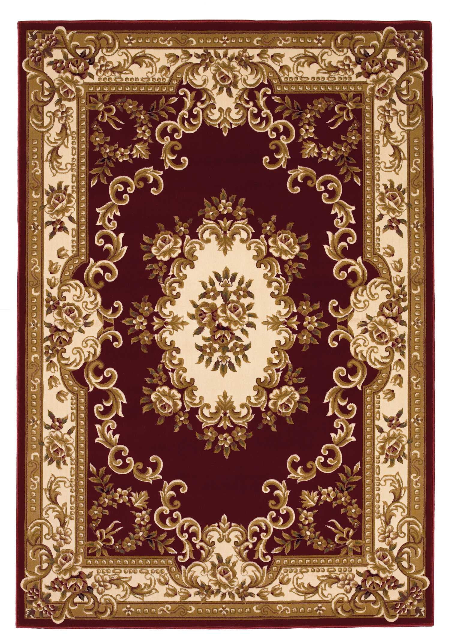 Ivory Machine 10'x13' Red Ivory Machine Woven Hand Carved Floral Medallion Indoor ...