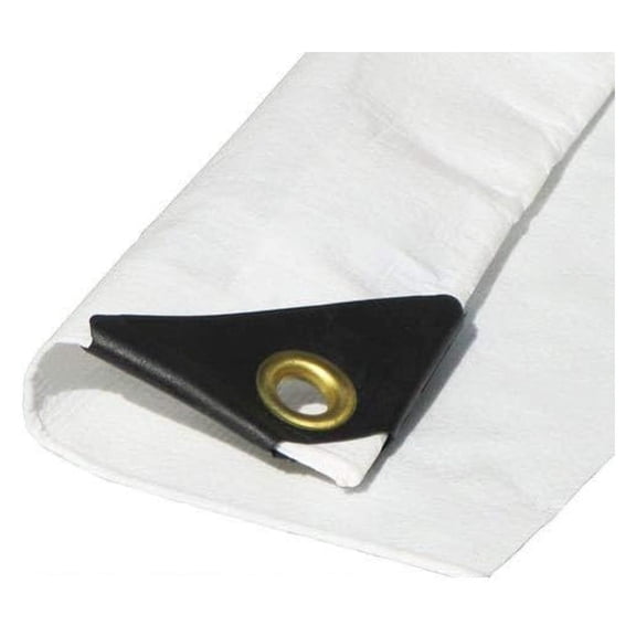 10'x18' 12 mil White Tarp Extra Heavy Duty 3 Ply Reinforced Canopy 6 oz 3 Layer (Finished Size 9.6 x 17.6)