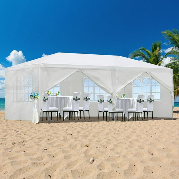 10'x20' Canopy Tent Gazebo Canopy Wedding Party Tent with 6 Removable Sidewalls for Party Wedding Camping