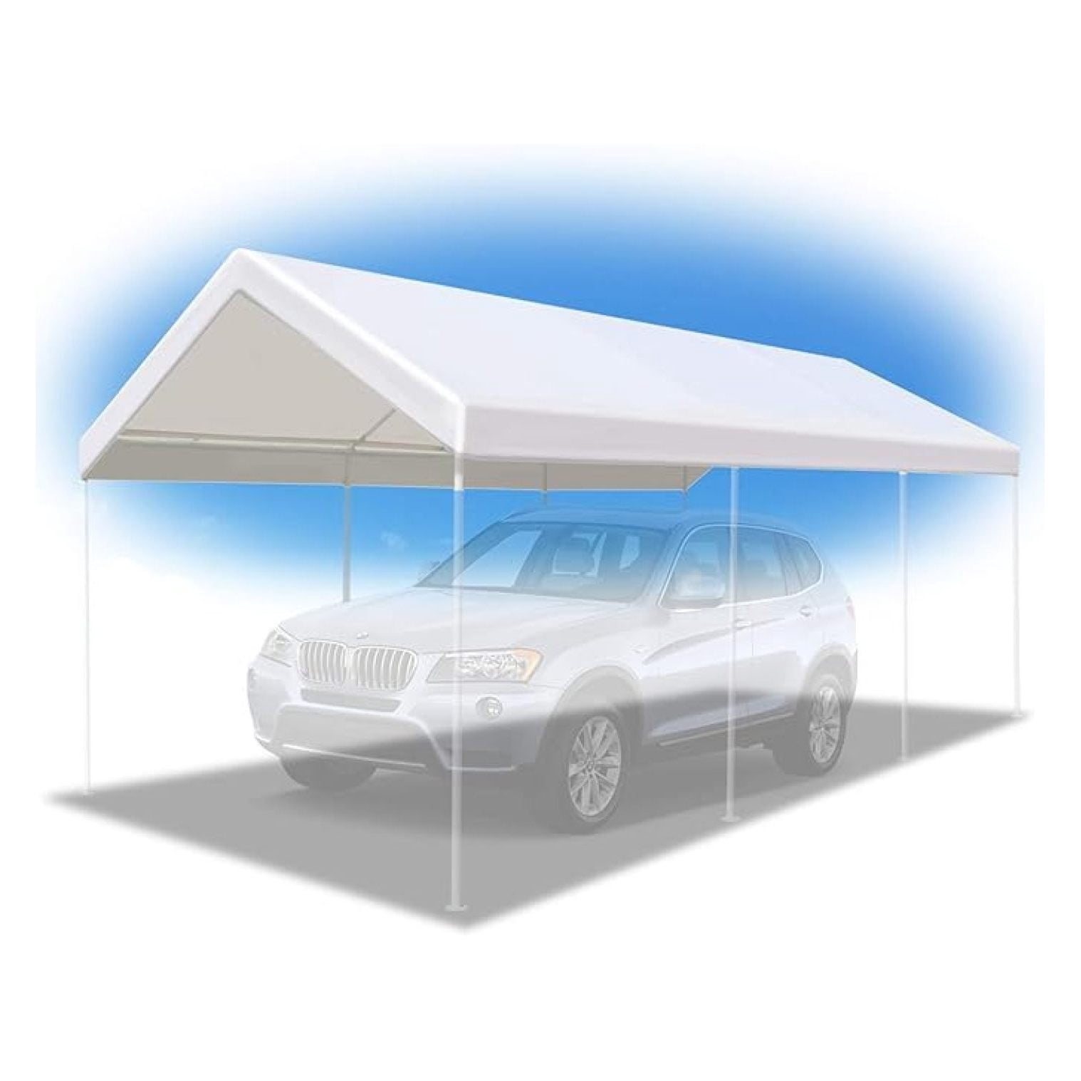 10'x20' Carport Replacement Canopy Garage Top Tarp Shelter Cover, Canopy ONLY (w/Edge)