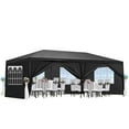 thumbnail image 1 of 10'x20' Outdoor Canopy Tent Wedding Party Tent with 6 Removable Sidewalls, Heavy Duty Waterproof Gazebo Patio Shelter for BBQ Camping Party Cater Events, Black, 1 of 6