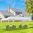 thumbnail image 1 of 10'x20' Outdoor Party Tent, Non-Cloth Canopy Tent with Plastic Sprayed Iron Pipe, PE Cloth Party Wedding Tent, Cater Events Pavilion Beach BBQ Event, White, 1 of 7