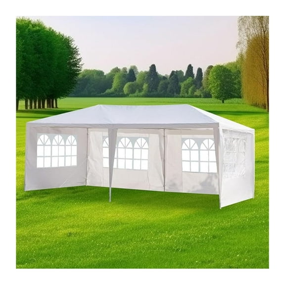10'x20' Outdoor Party Tent, Party Canopy Tent White Wedding Tent Birthday Tent, Patio Camping Gazebo Shelter Pavilion Catering BBQ Event Tent with 4 Removable Sidewalls