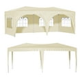 thumbnail image 1 of 10'x20' Pop Up Canopy Tent with 6 Sidewalls, Ez Pop Up Outdoor Canopy for Parties, Waterproof Commercial Tent with 3 Adjustable Heights, Carry Bag, 6 Sand Bags, 6 Ropes and 12 Stakes, Blue, 1 of 8