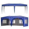 thumbnail image 1 of 10'x20' Pop Up Canopy Outdoor Portable Party Folding Tent, Outdoor Portable Carport with 6 Removable Sidewalls + Carry Bag + 6pcs Weight Bag, Gazebo Canopy for Parties, Weddings, Storage, Blue, 1 of 9